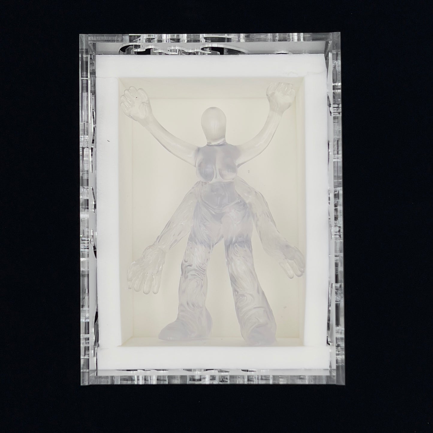 BEN MA "COMING OUT" CLEAR RESIN SCULPTURE