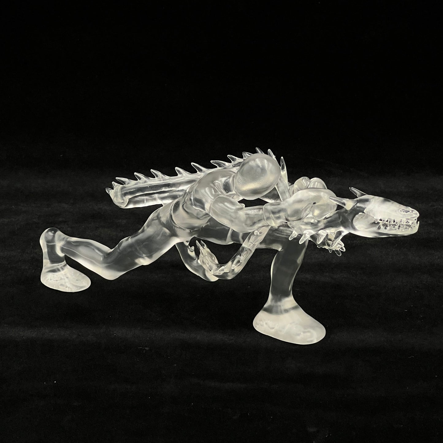 BEN MA "DRAGON BOXER" CLEAR RESIN SCULPTURE