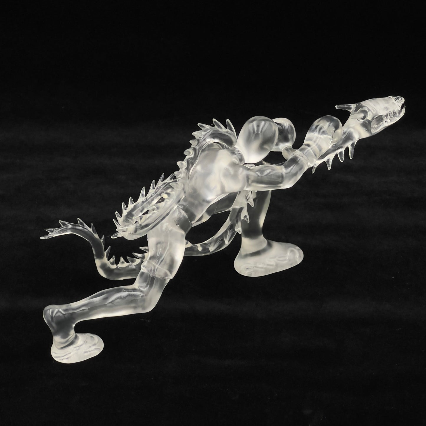 BEN MA "DRAGON BOXER" CLEAR RESIN SCULPTURE