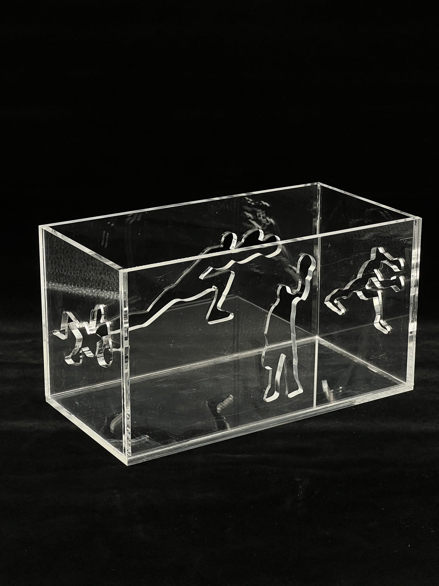 BEN MA "DRAGON BOXER" CLEAR RESIN SCULPTURE